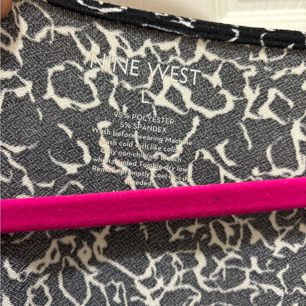 Nine West Black and White Pattern Wrap Dress - Picture 2 of 5